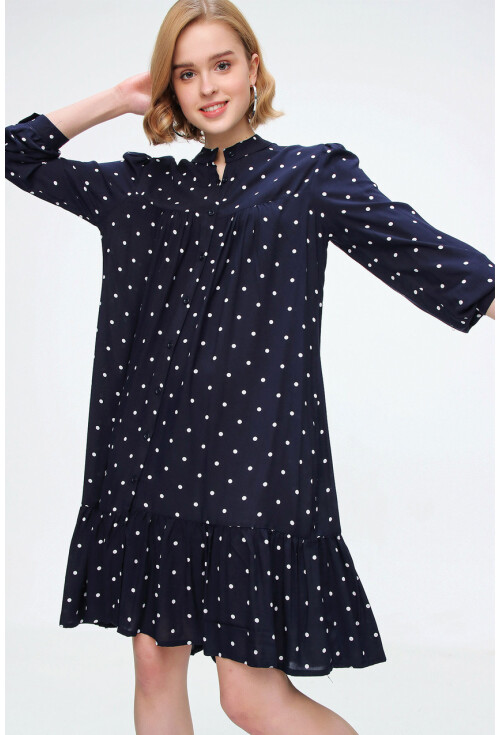 1982  Etek Ucu Volanlı Elbise