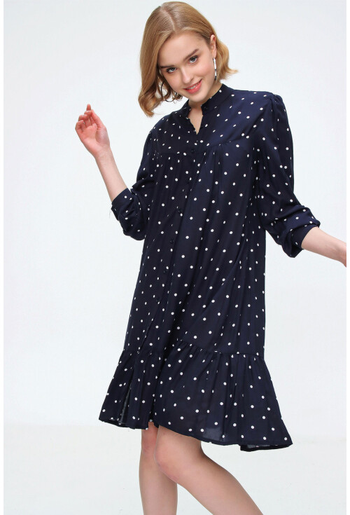 1982  Etek Ucu Volanlı Elbise