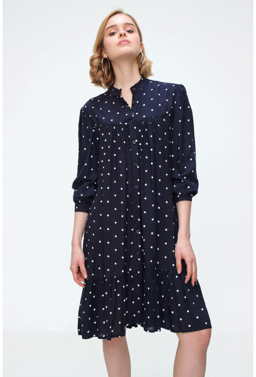 1982  Etek Ucu Volanlı Elbise