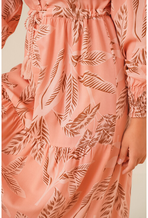 2145 Desenli Tesettür Elbise