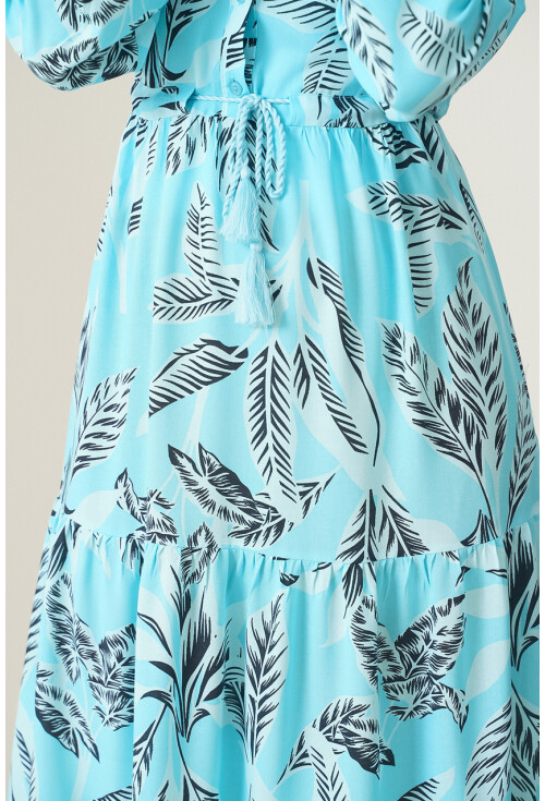 2145 Desenli Tesettür Elbise