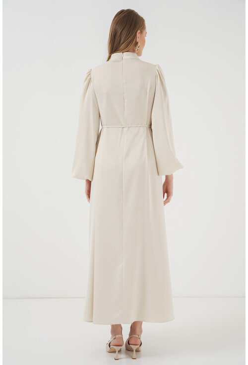 2510 Satin Hijab Evening Dress