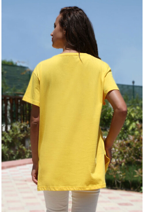 2851 Bisiklet Yaka Eror Baskılı Tshırt