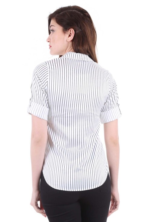 3205 Striped Satin Shirt