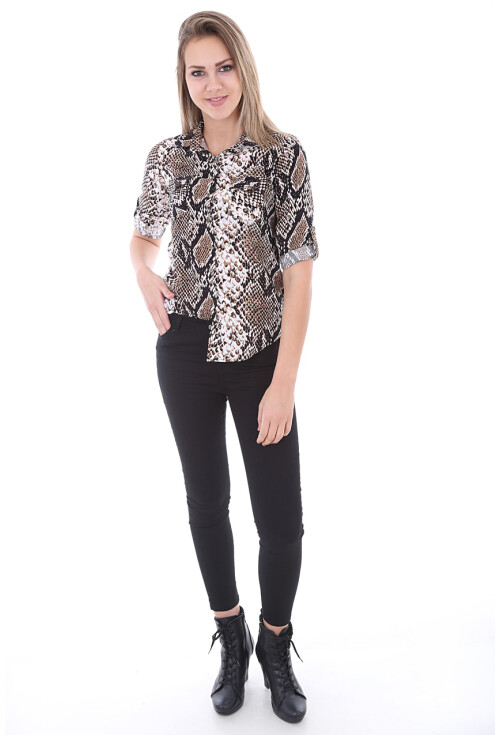 3522 Çift Cepli Desenli Gömlek