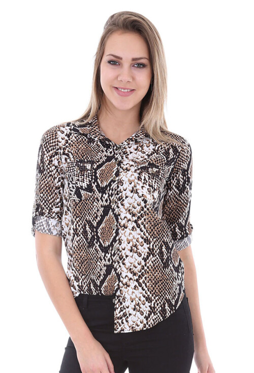 3522 Çift Cepli Desenli Gömlek