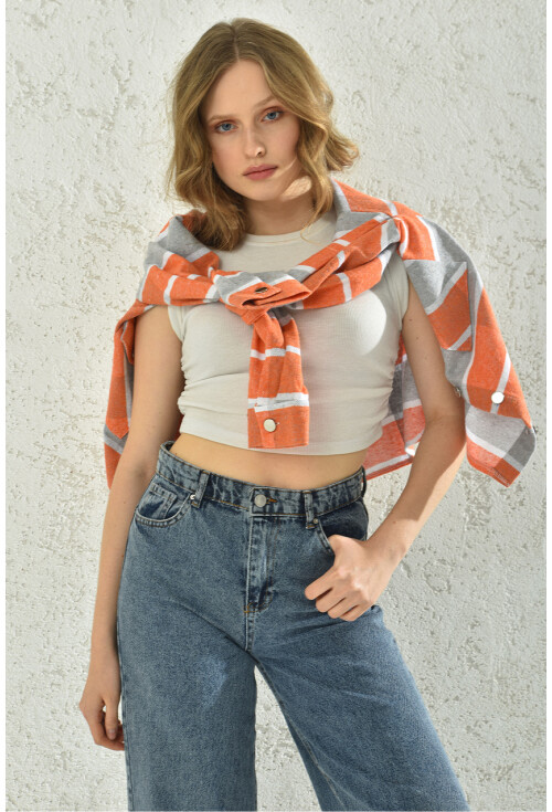 3854 Ekose Desen Çift Cepli Gömlek