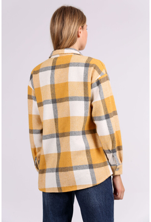 3854 Ekose Desen Çift Cepli Gömlek