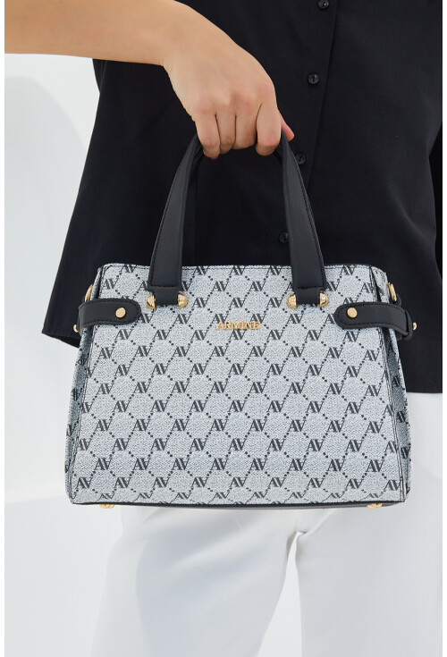 010157 Patterned Strappy Shoulder Bag