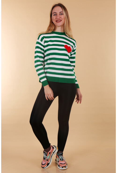 15776 Çizgili Triko Kazak