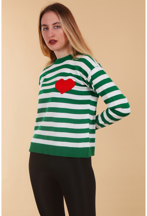 15776 Çizgili Triko Kazak