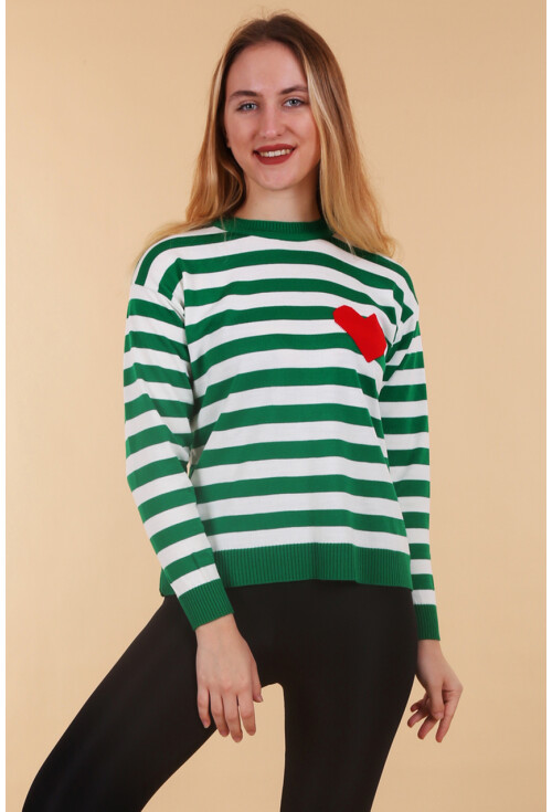 15776 Çizgili Triko Kazak