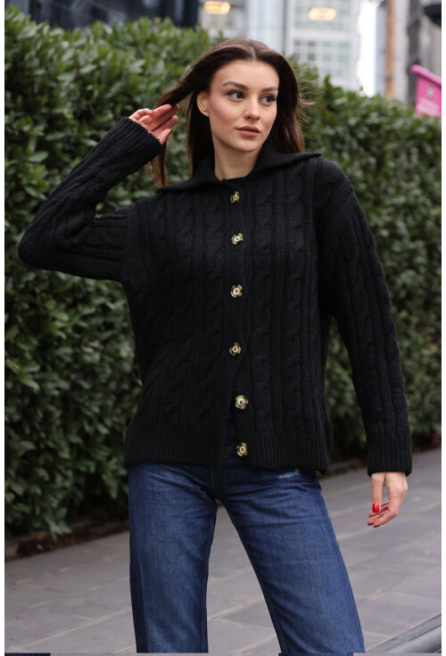 15856 Cable Knit Cardigan