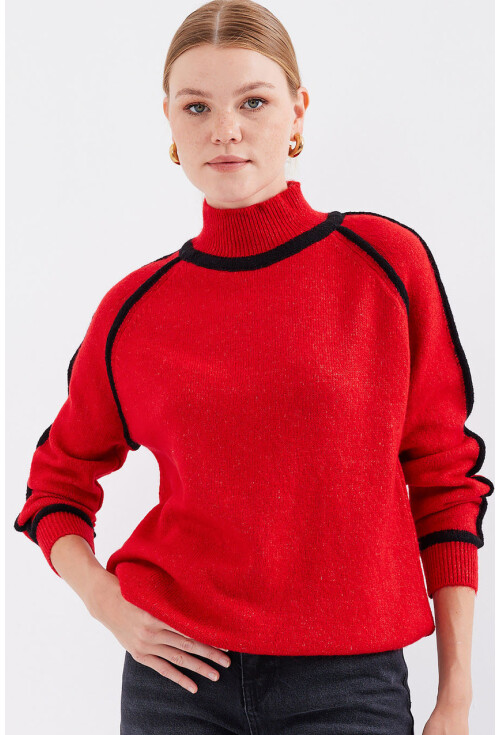 15879 Striped Oversized Knit Sweater