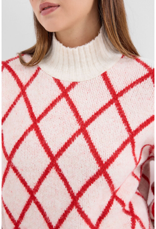 15889 Balıkçı Yaka Oversize Triko Kazak