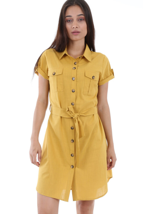 1674 Çift Cepli Bel Kuşak Tunik