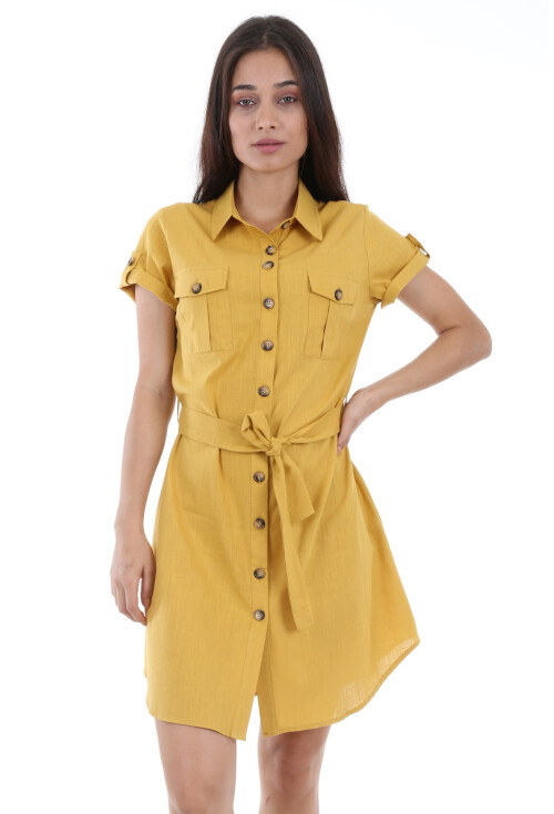 1674 Çift Cepli Bel Kuşak Tunik