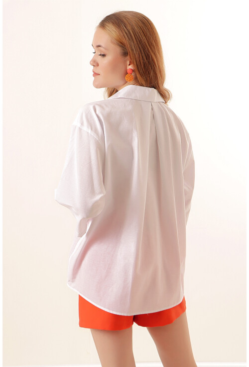 20124 Oversize Cepli Gömlek