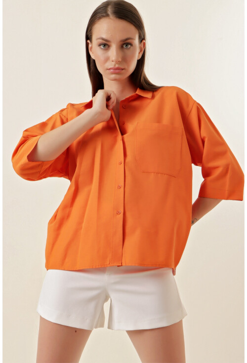 20124 Oversize Cepli Gömlek