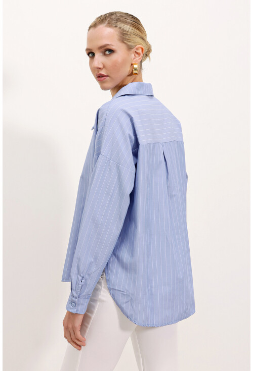 20215 Wide Fit Striped Oversized Shirt