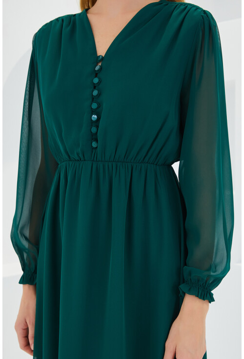 2137 Patterned Chiffon Dress