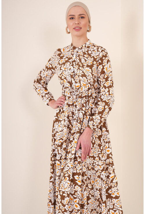 2144 Mandarin Collar Hijab Dress