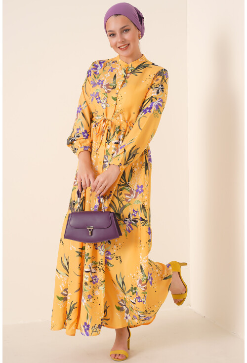 2144 Mandarin Collar Hijab Dress