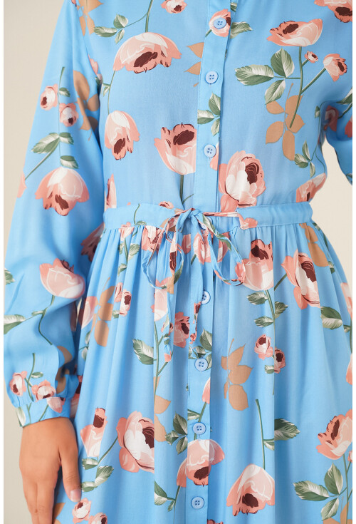 2144 Mandarin Collar Hijab Dress