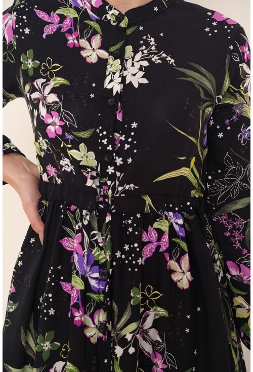 2144 Mandarin Collar Hijab Dress