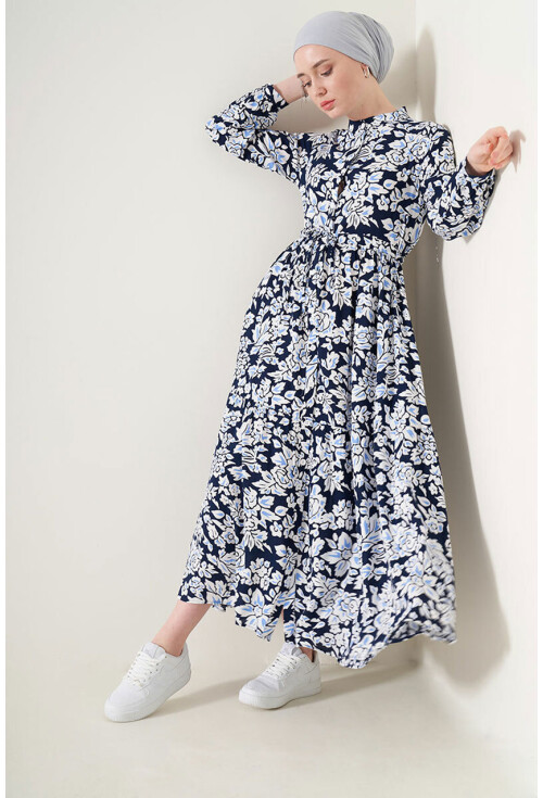 2144 Hakim Yaka Tesettür Elbise