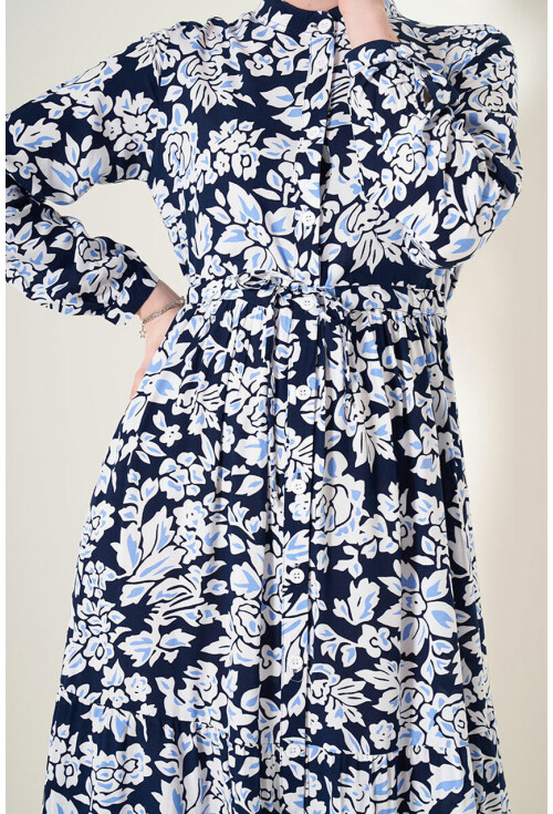 2144 Hakim Yaka Tesettür Elbise