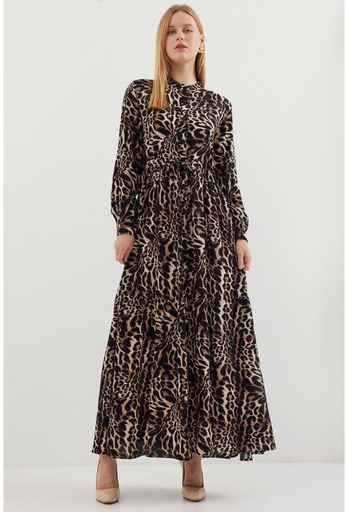 2144 Mandarin Collar Hijab Dress