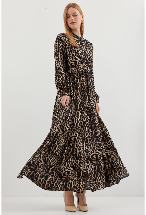 2144 Mandarin Collar Hijab Dress