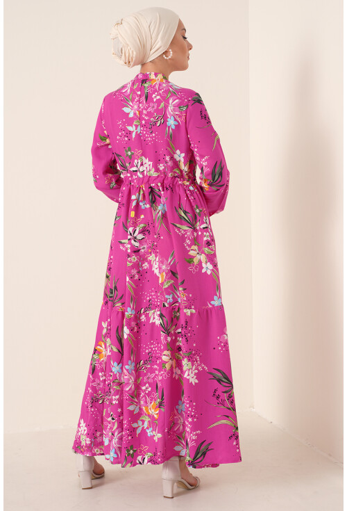 2144 Mandarin Collar Hijab Dress