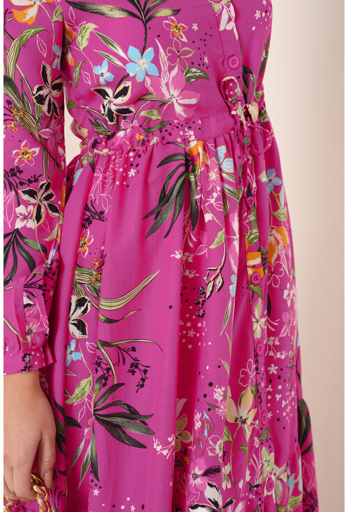 2144 Mandarin Collar Hijab Dress