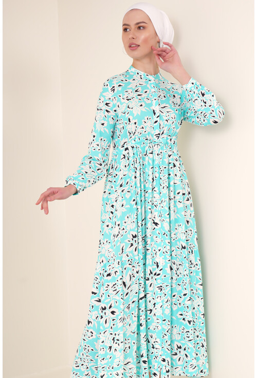 2144 Mandarin Collar Hijab Dress
