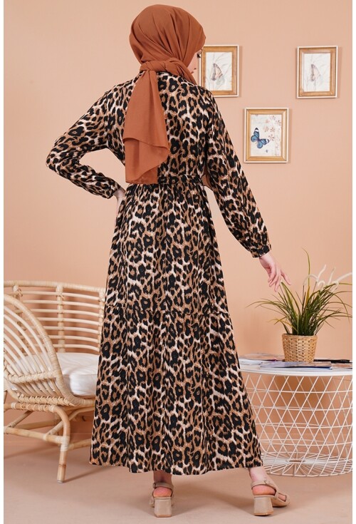 2144 Mandarin Collar Hijab Dress