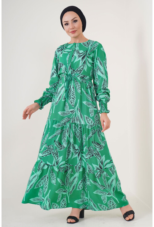 2145 Hijab Dress With Pattern