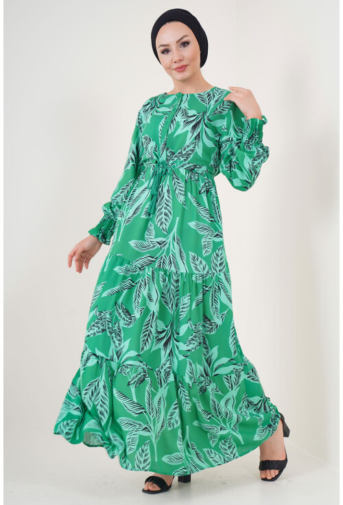 2145 Hijab Dress With Pattern