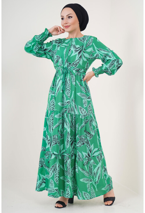 2145 Hijab Dress With Pattern