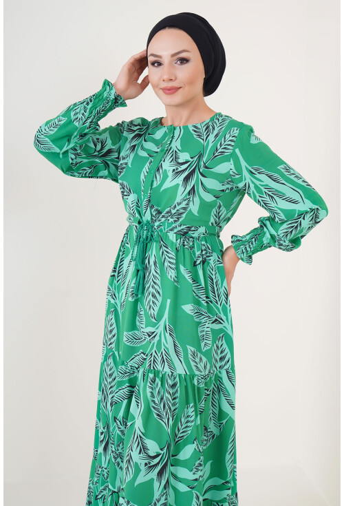 2145 Hijab Dress With Pattern