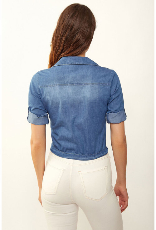 3460 Tie-Hem Denim Shirt