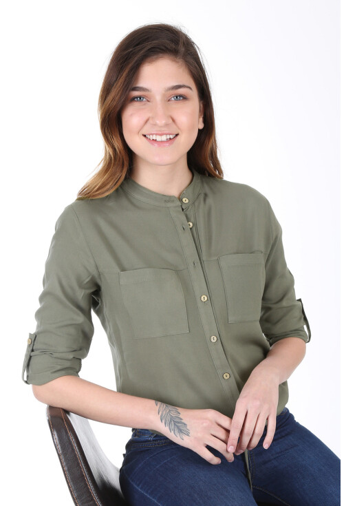 3619 Önü Bağcıklı Gömlek