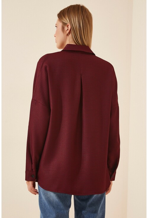 3955 Kazayağı Oversize Gömlek