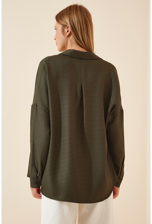 3955 Kazayağı Oversize Gömlek