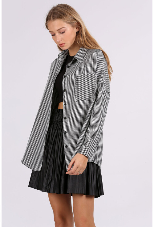 3955 Kazayağı Oversize Gömlek