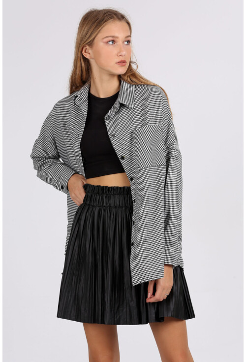 3955 Kazayağı Oversize Gömlek