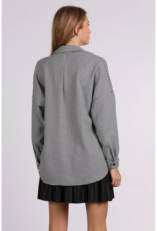 3955 Kazayağı Oversize Gömlek