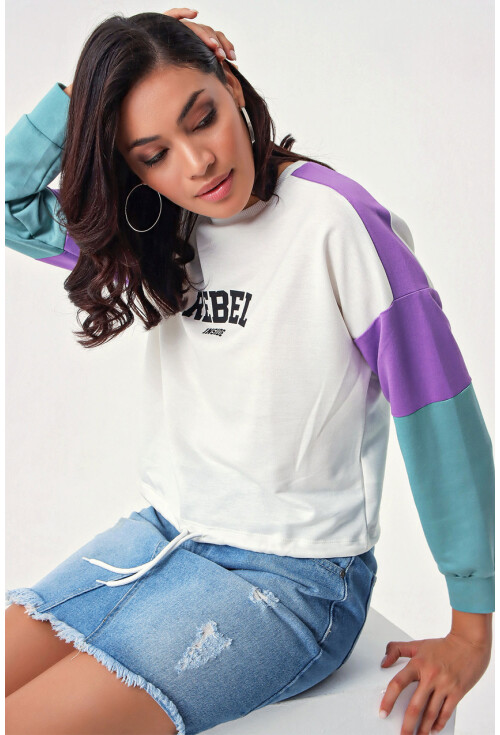 4241 Rebel Baskılı Sweat