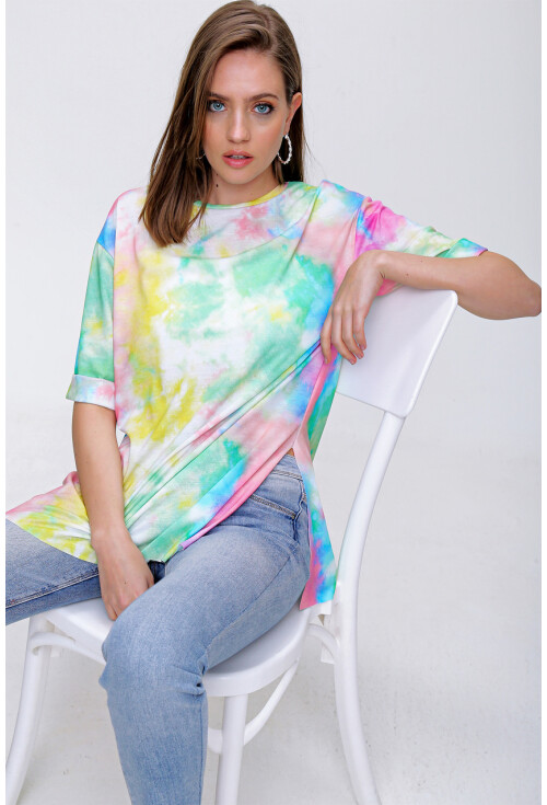 4288 Batik Desen Oversize T-Shirt